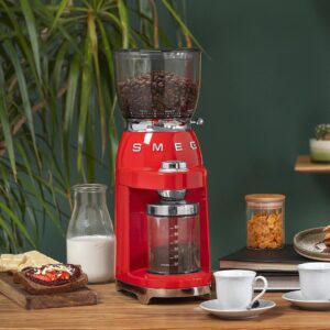 350g Red Smeg Retro Coffee Grinder -New