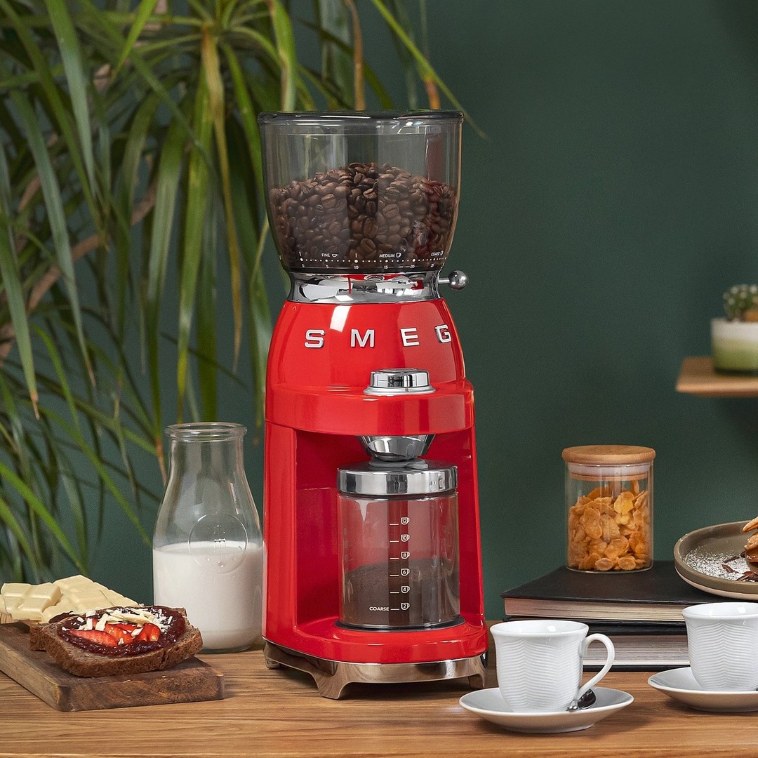 350g Red Smeg Retro Coffee Grinder -New