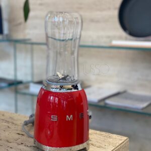 Red Smeg Glossy Mini Blender 50s Style