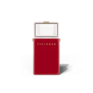 Fieldbar 10L Drinks Box cooler box in Lobster Red, shown open