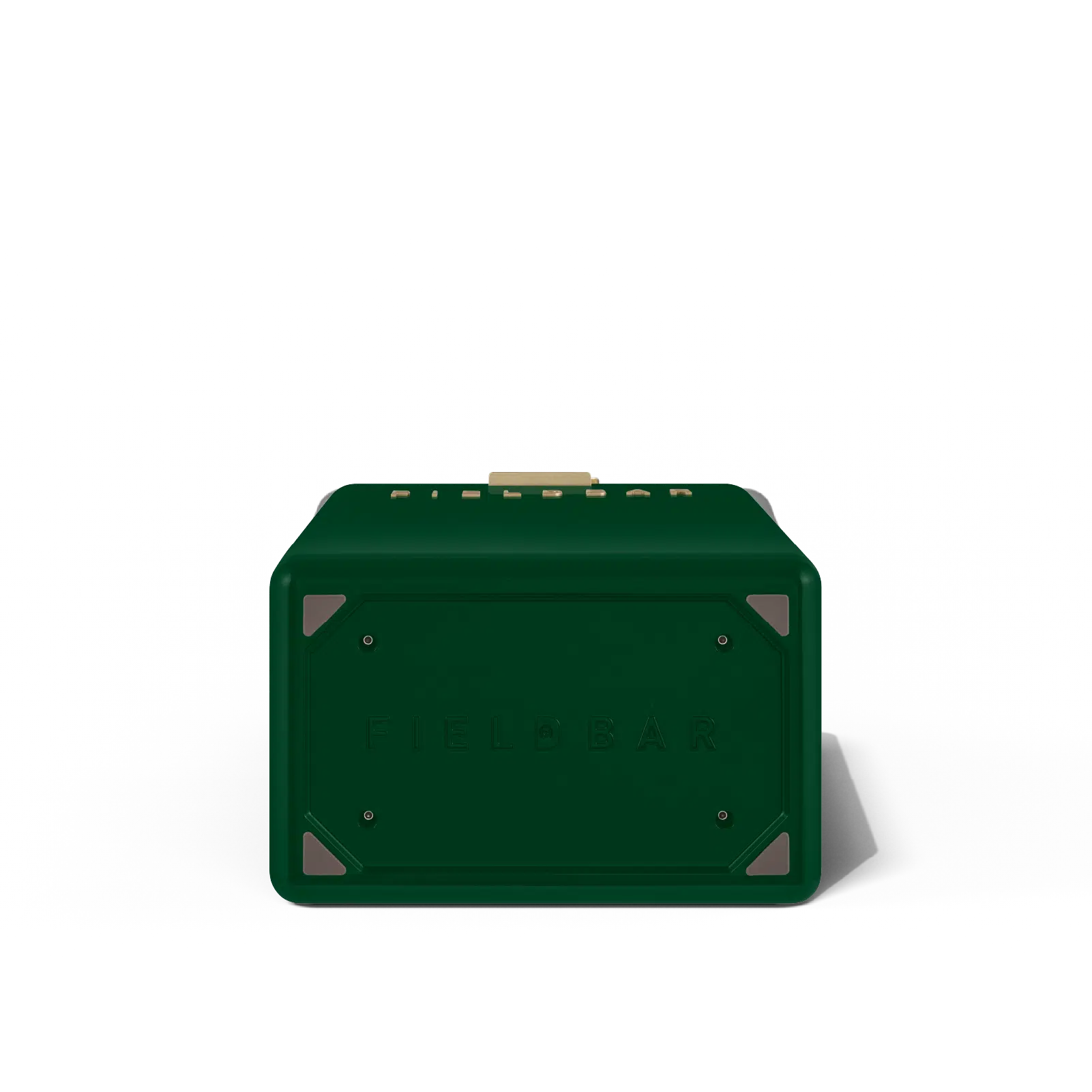 Fieldbar 10L Drinks Box cooler box in Racing Green, underside and corner feet