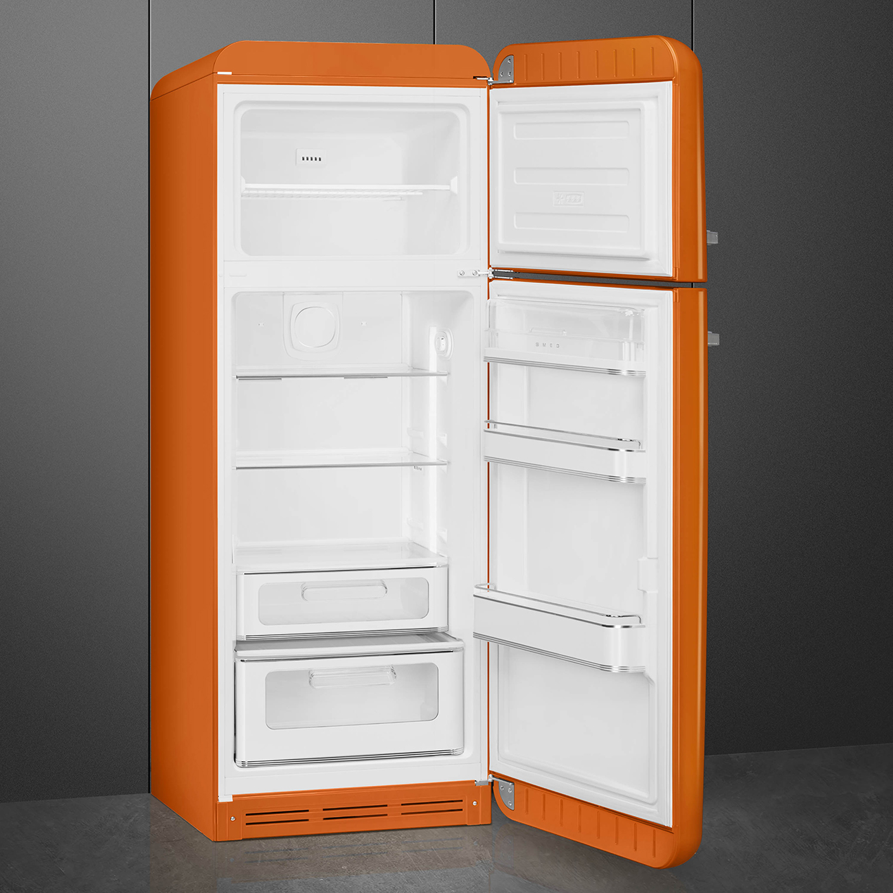 Smeg FAB30ROR6 50's Style 60cm Fridge-Freezer - Orange (Right Hinge) - view 3