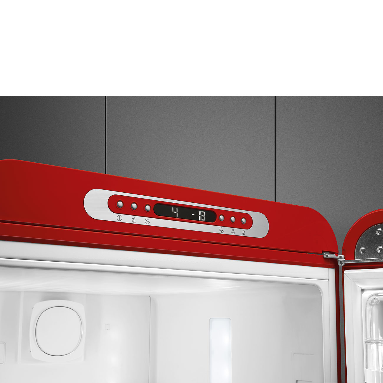 Smeg FAB32RRD6 50's Style 60cm Fridge-Freezer - Red (Right Hinge) - view 6