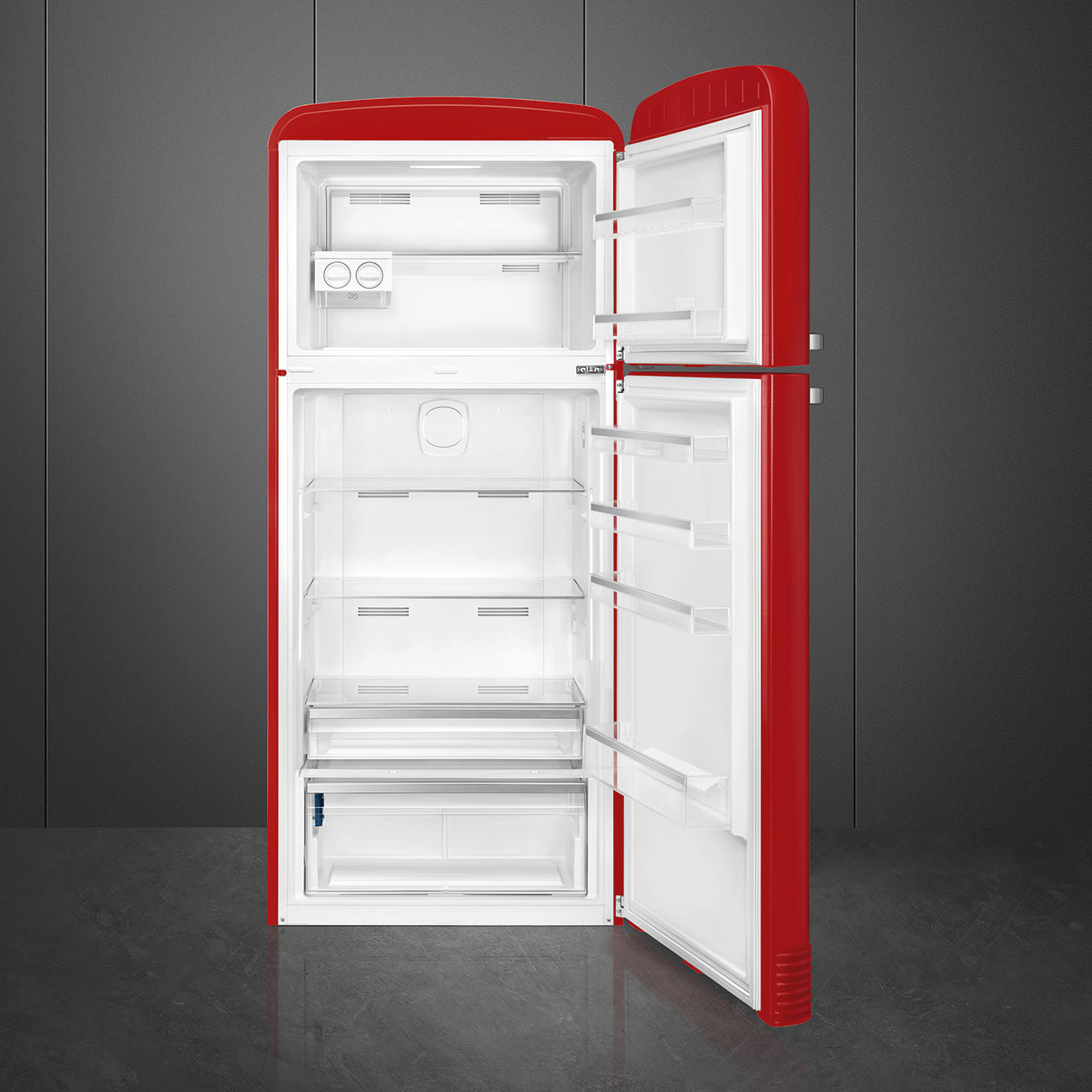 Smeg FAB50RRD5 50's Style 80cm Fridge-Freezer - Red (Right Hinge) - view 3