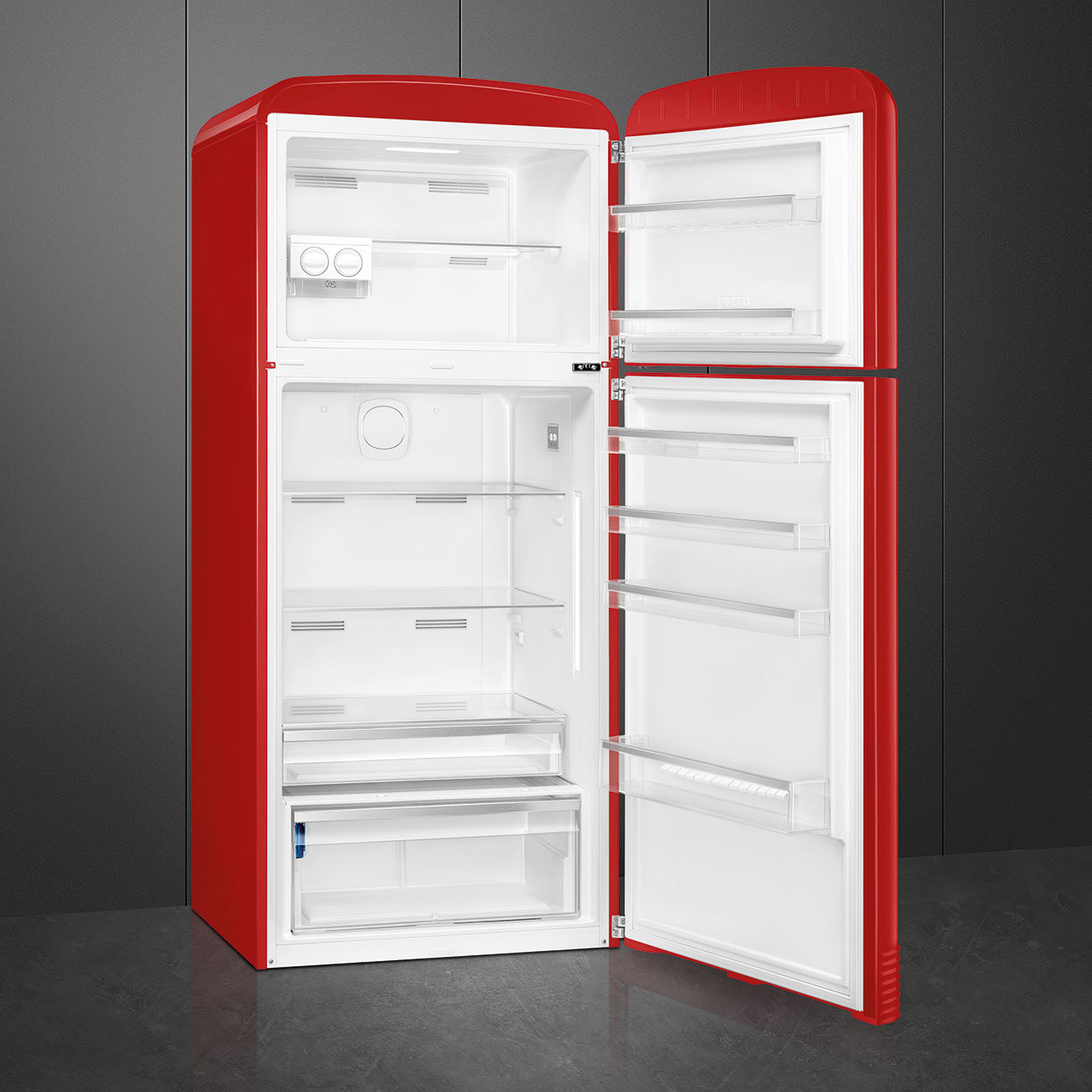 Smeg FAB50RRD5 50's Style 80cm Fridge-Freezer - Red (Right Hinge) - view 6