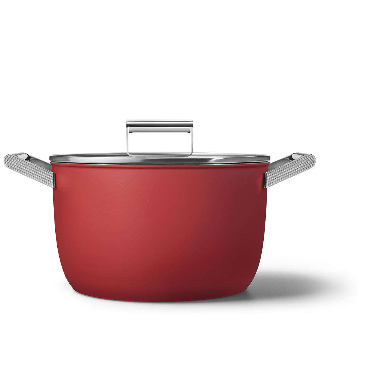 Smeg CKFC2611RDM 50's Style 26cm Non-Stick Casserole Pan - Red