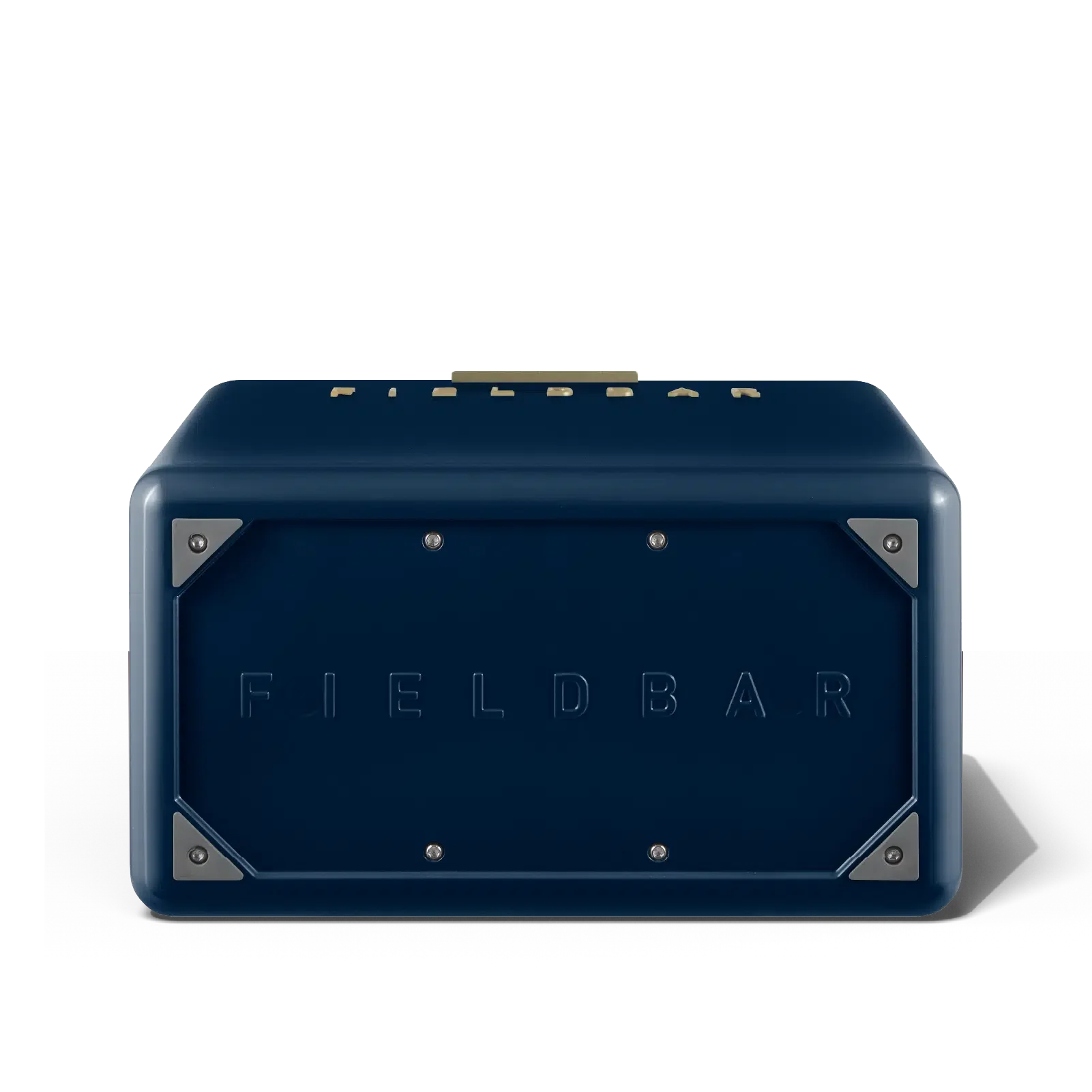 Underside of the Fieldbar 24L Trunk cooler box in Sea Boat Blue